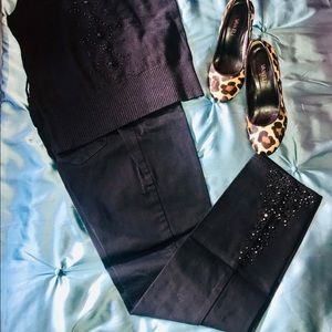 🔥NWT NYDJ JET BEAD BLACK ANKLE JEANS PANTS W/LIFT * TUCK ORIGINAL SLIMMING FIT